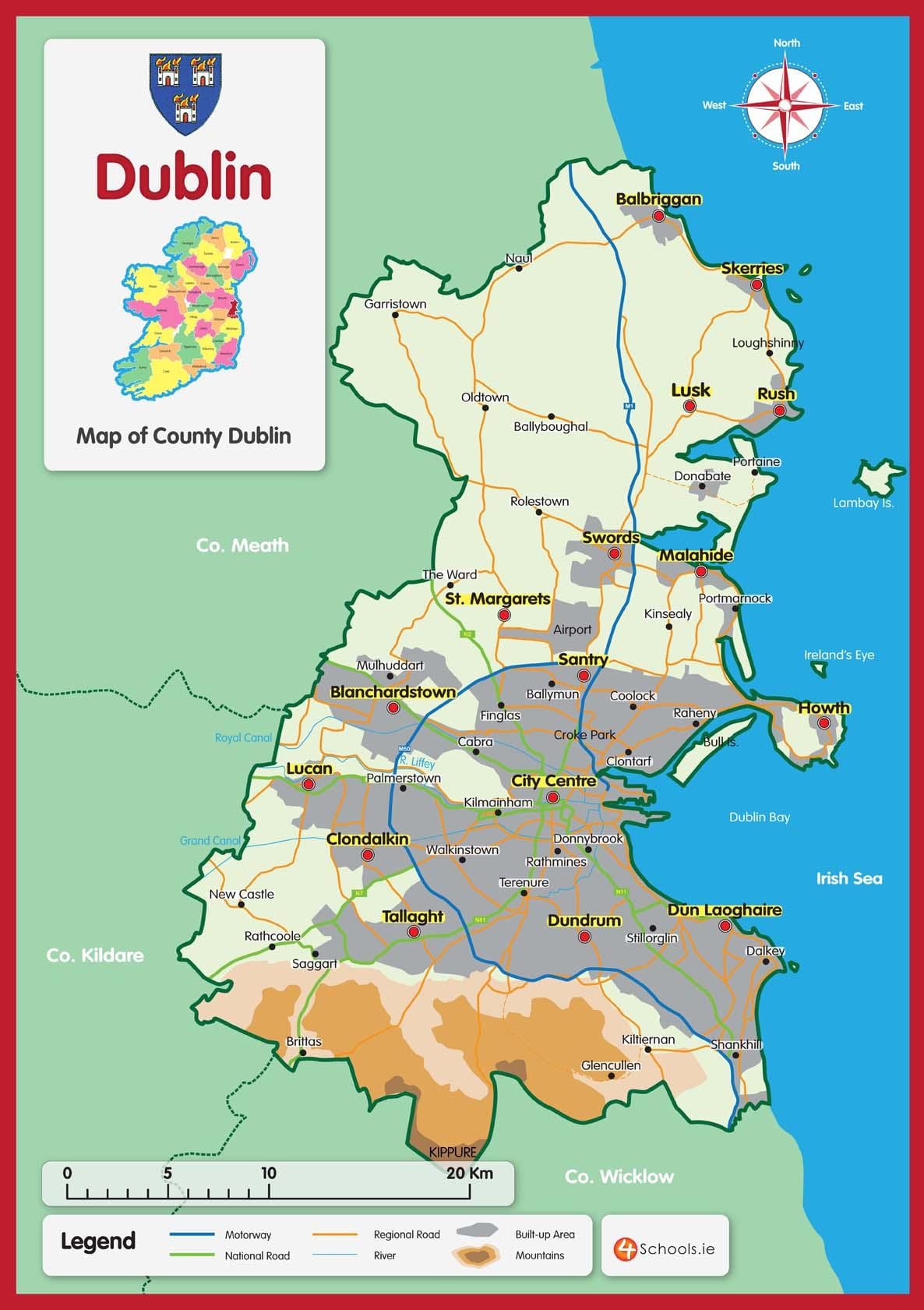 মানচিত্র ডাবলিন কাউন্টি
