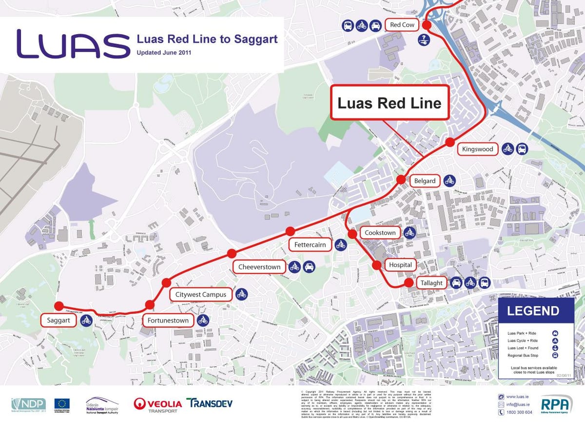ডাবলিন Luas মানচিত্র