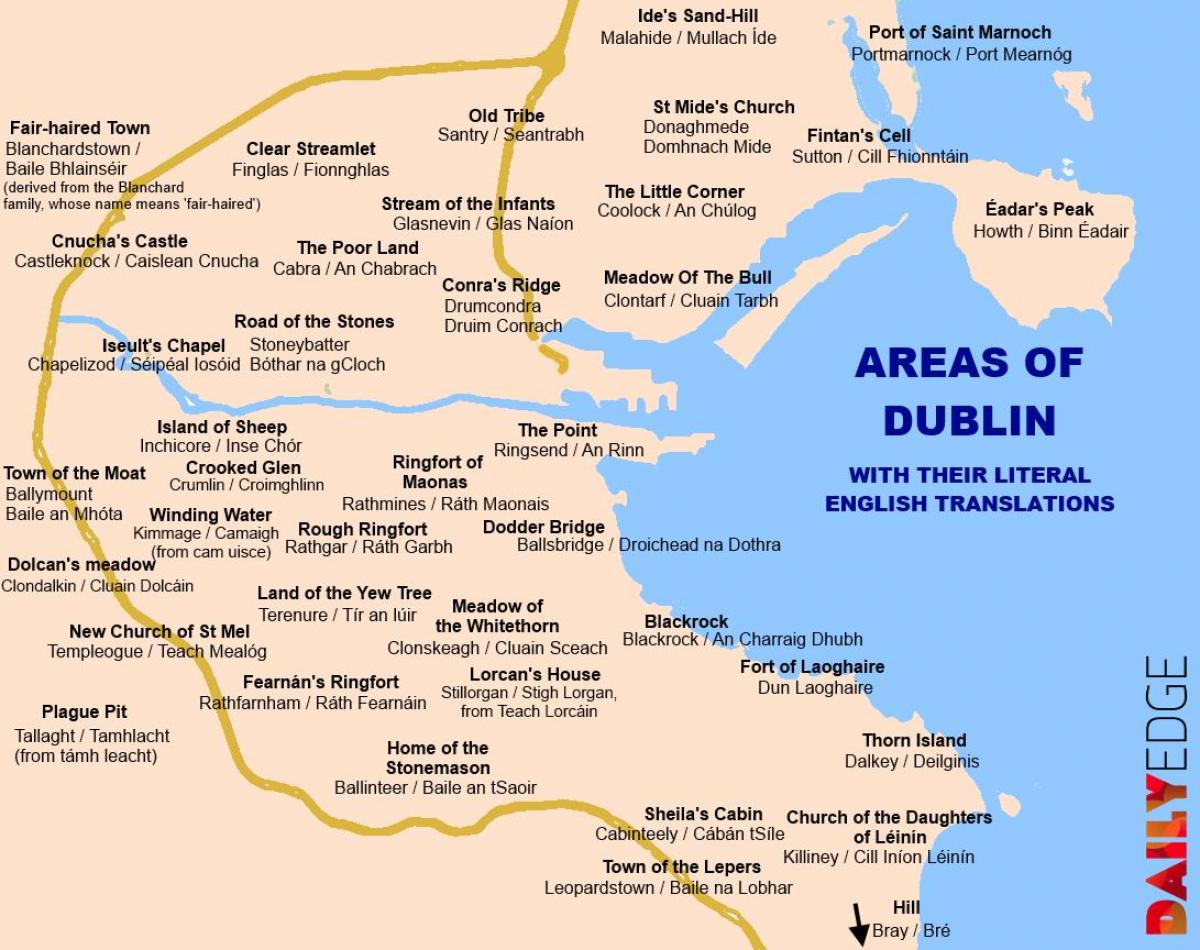 map of Dublin শহরতলির