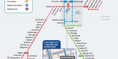 Luas ক্রস সিটি রুট ম্যাপ